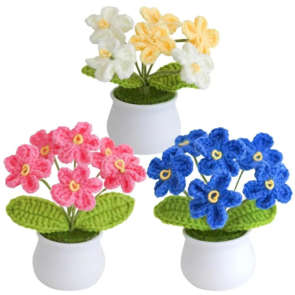 طقم 3 زهور Forget Me Not 10×11 سم، تصميم أزرق متدرج، TERRIFI