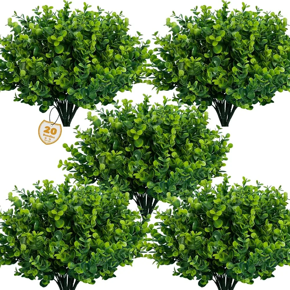 نباتات خضراء اصطناعية 20 حزمة مقاومة UV - Lnoicy